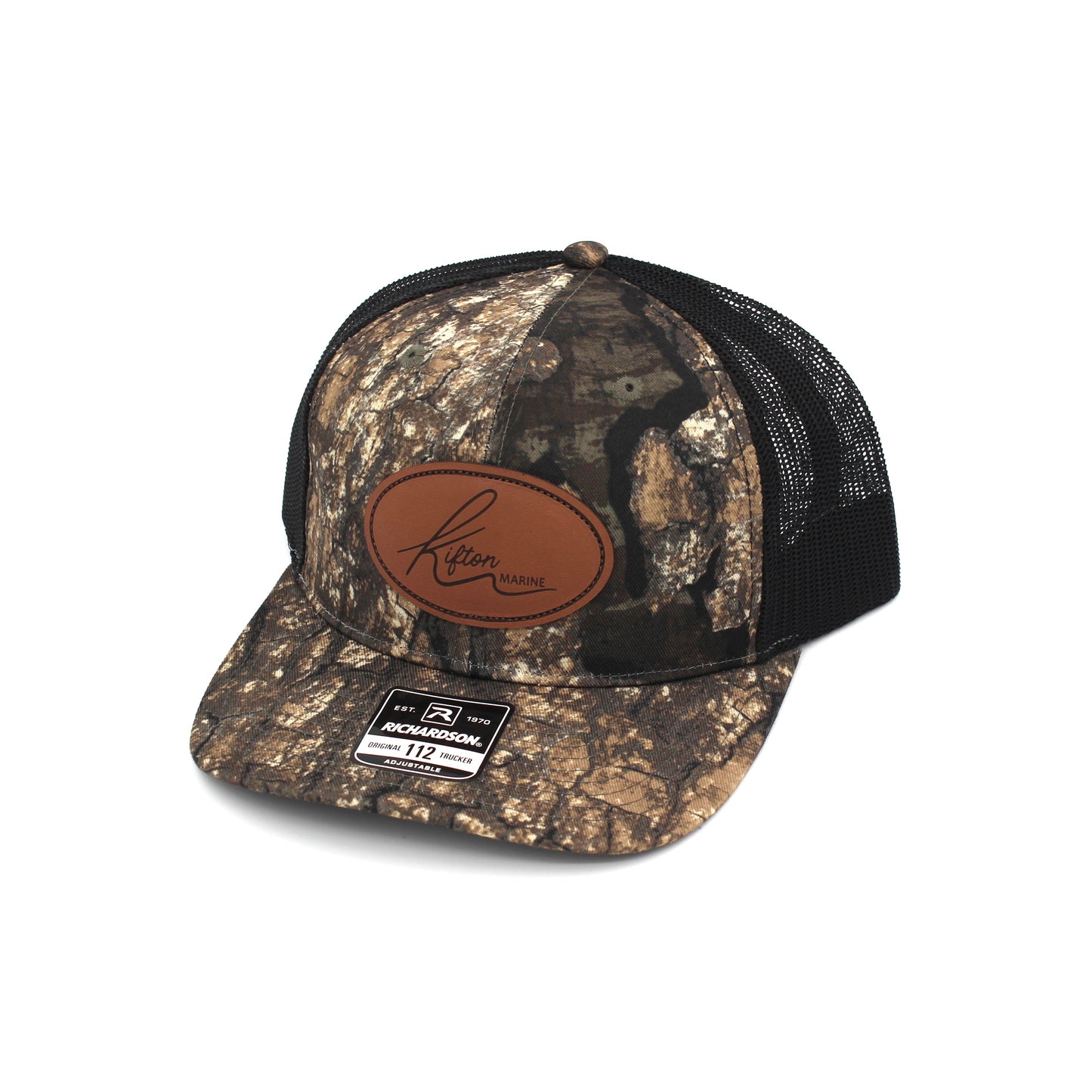 Kifton Marine Realtree Timber/Black Leather Patch Hat